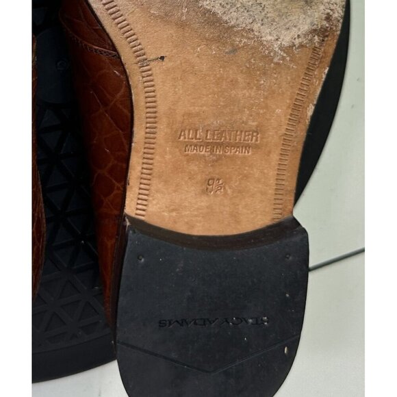 Stacy Adams Mens Oxford Dress Shoes Brown Faux Alligator Tassel Lace Up 9.5